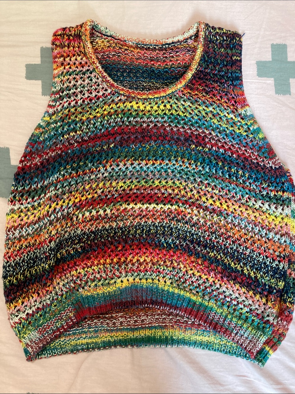 H&M Multicolor Striped Knit Sleeveless Sweater Top